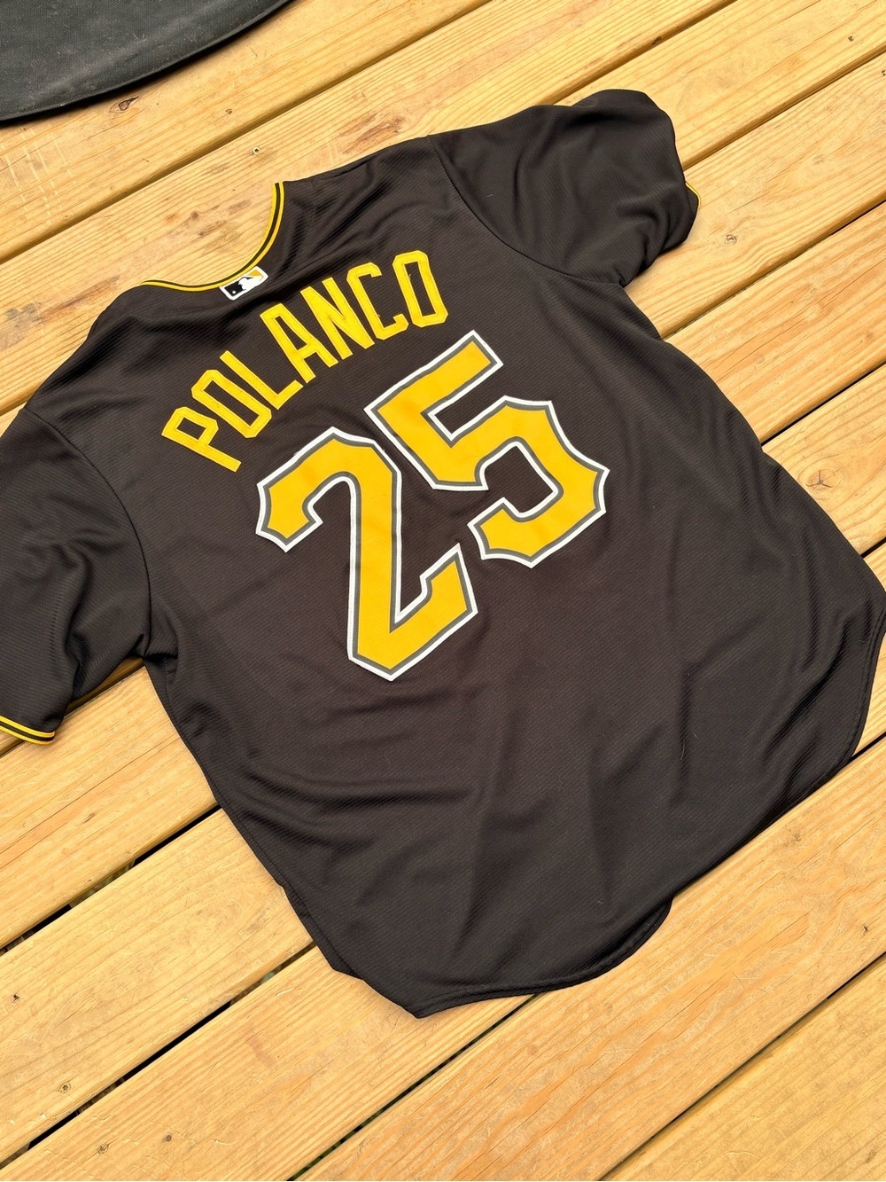 Majestic Black & Gold Pittsburgh P Button-Up Baseball Jersey - Picture 6 of 7